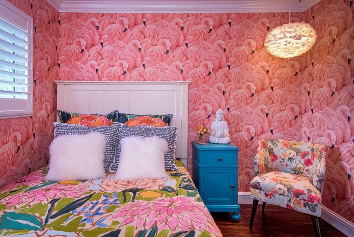 flamingi na tapecie