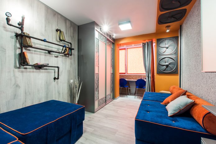 pokój w stylu loft