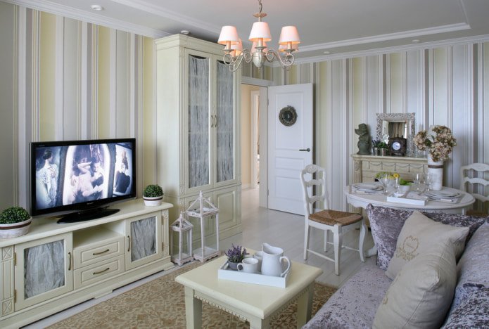 salon w stylu prowansalskim