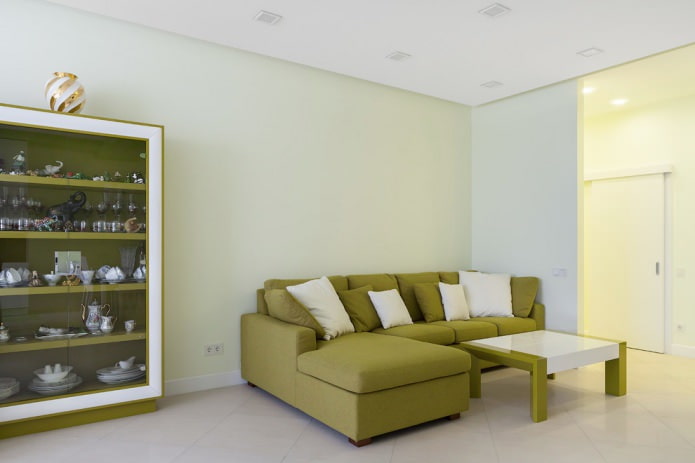 oliwkowa szafa i sofa