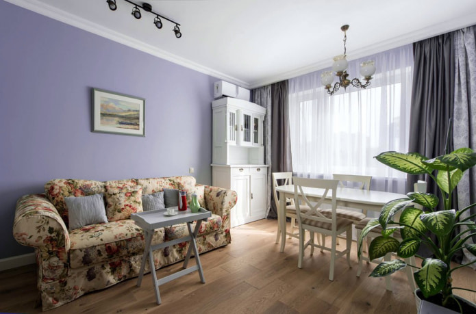 salon w stylu rustykalnym