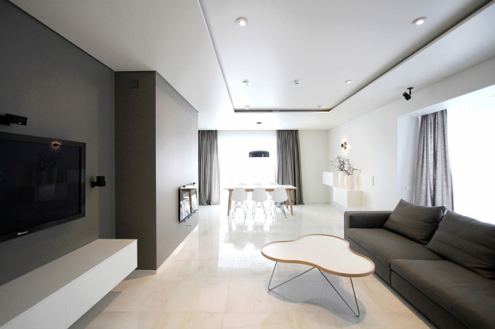 Salon w stylu minimalistycznym