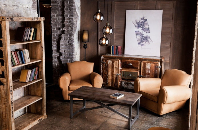 Lampy Edisona we wnętrzu w stylu loft