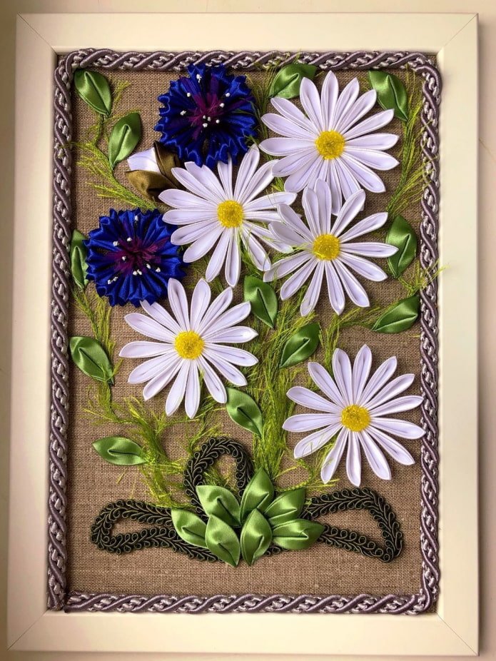 panel ścienny kanzashi we wnętrzu