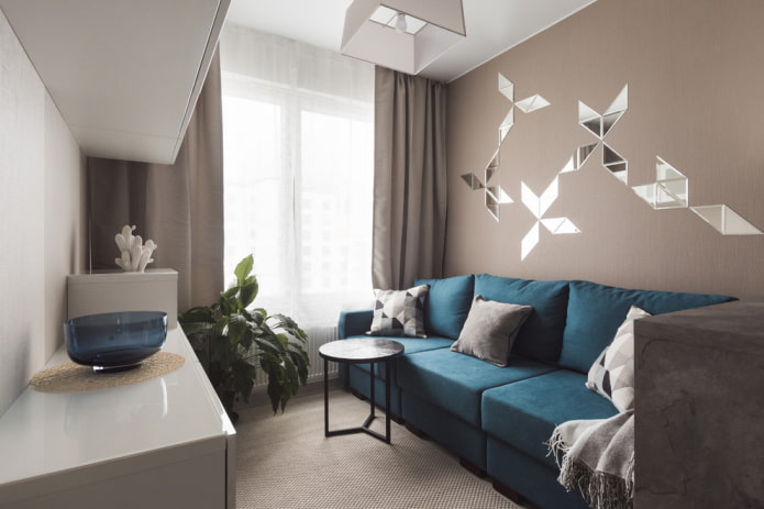 panel ścienny we wnętrzu salonu
