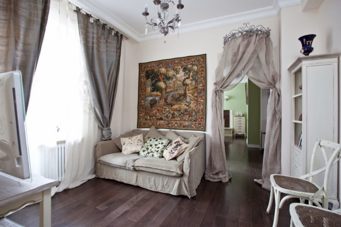 panel ścienny we wnętrzu w stylu prowansalskim