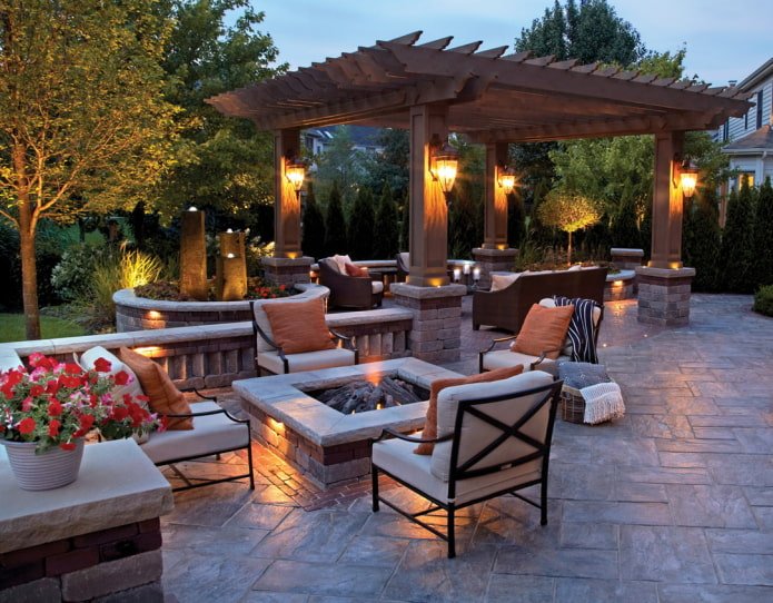 otwarte patio przy domku letniskowym