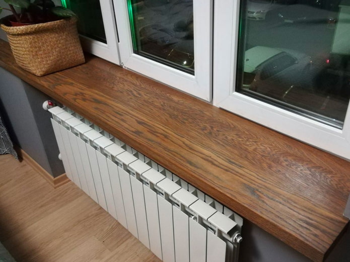 naturalne drewno na parapet