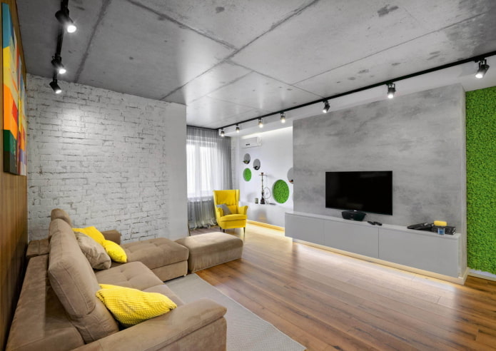 salon w stylu loftowym