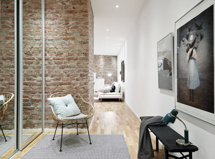 dekoracyjny projekt korytarza w stylu loft