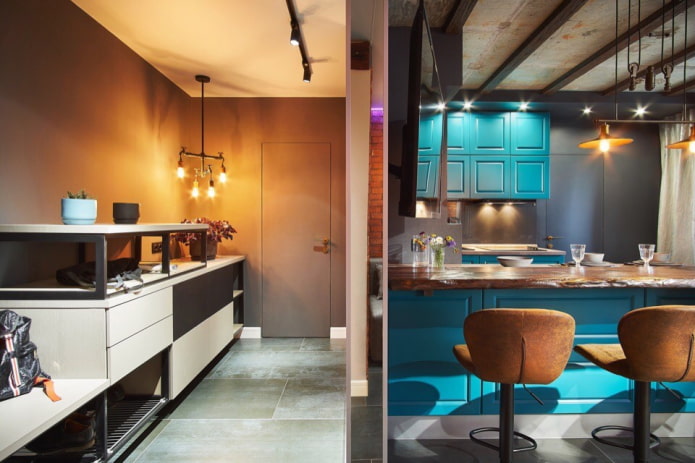 mały korytarz w stylu loft