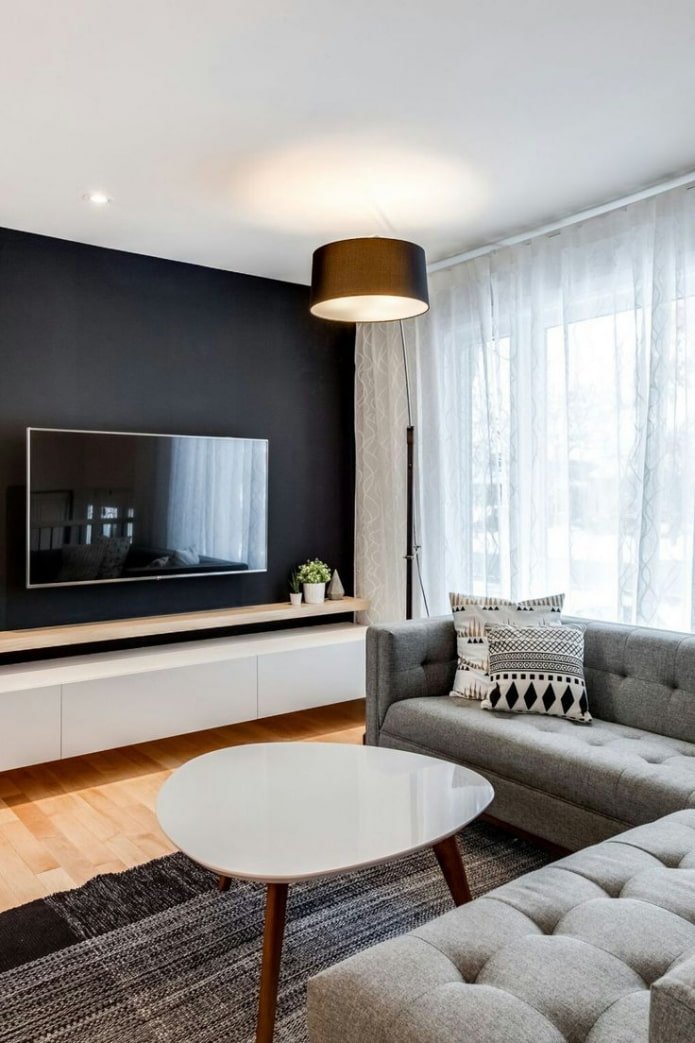 szara sofa narożna