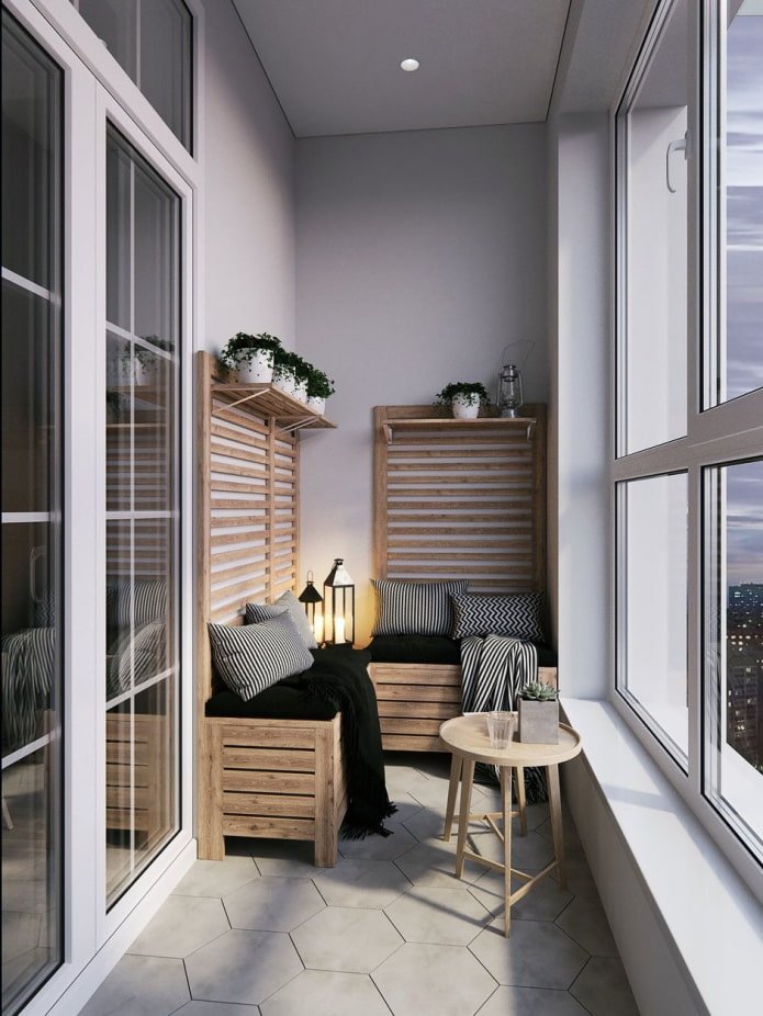 balkon w stylu skandynawskim