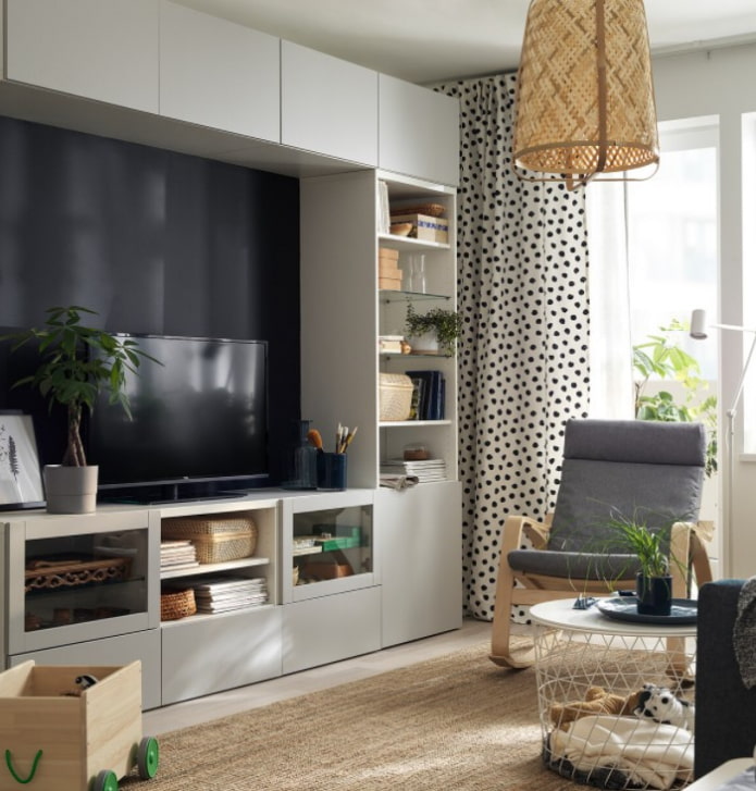czarno-biały materiał ikea