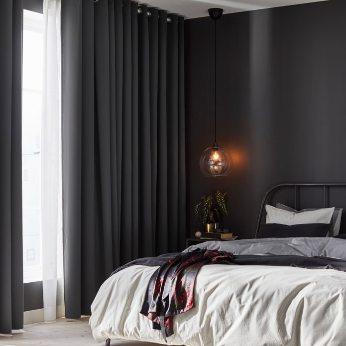 ciemna sypialnia ikea