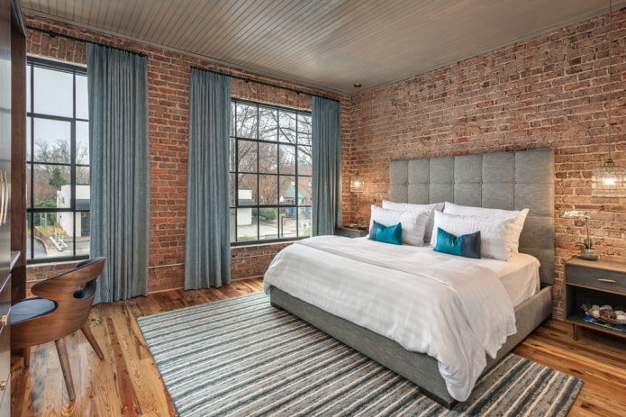sypialnia w stylu loft
