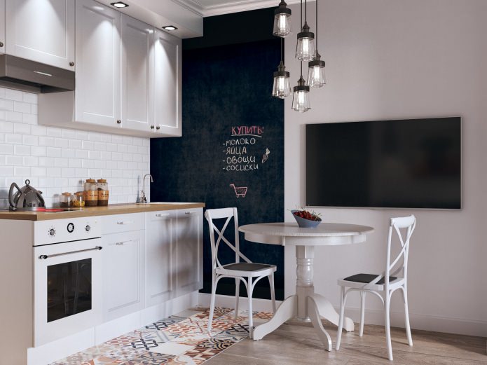 Wnętrze kuchni w apartamencie typu studio o powierzchni 26 m2