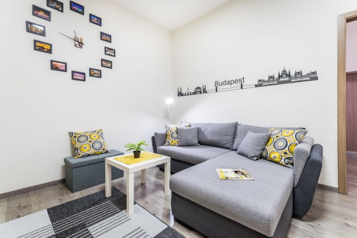 narożna sofa we wnętrzu