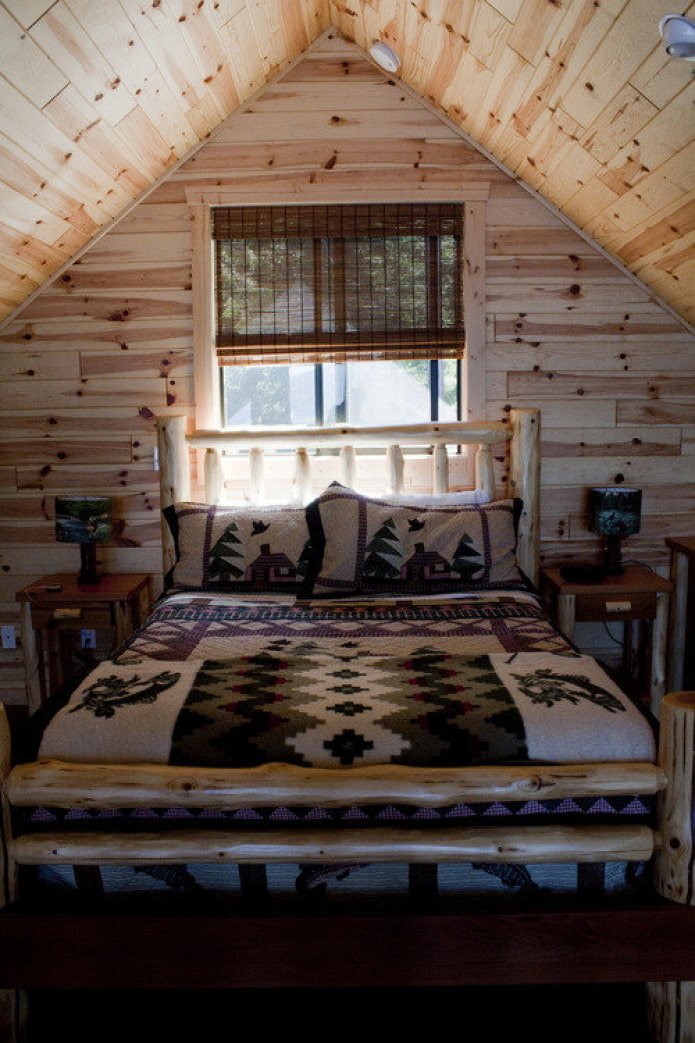 sypialnia w stylu chalet