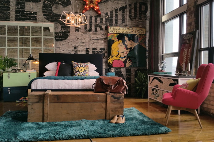 pokój nastolatka w stylu industrialnym