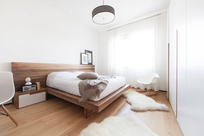 meble we wnętrzu sypialni w stylu minimalistycznym