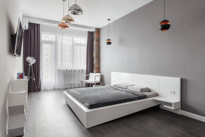 oświetlenie we wnętrzu sypialni w stylu minimalistycznym