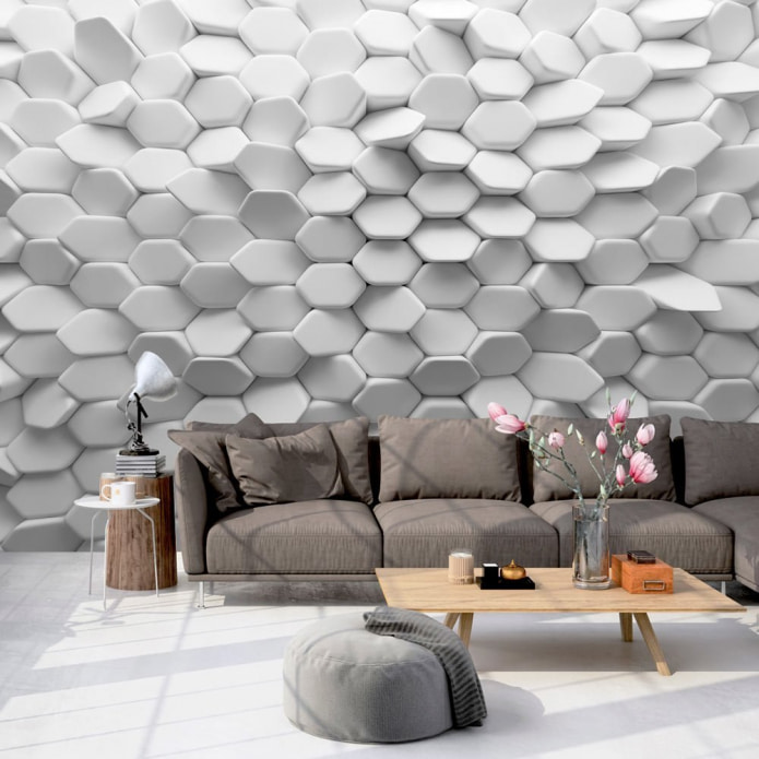 Tapeta 3D w salonie