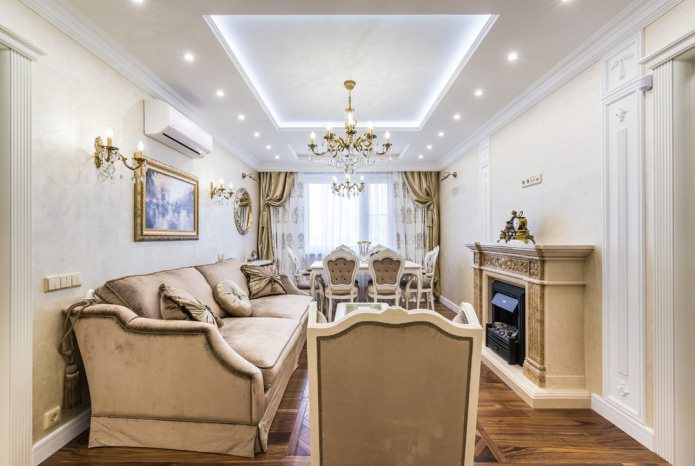 salon w klasycznym stylu