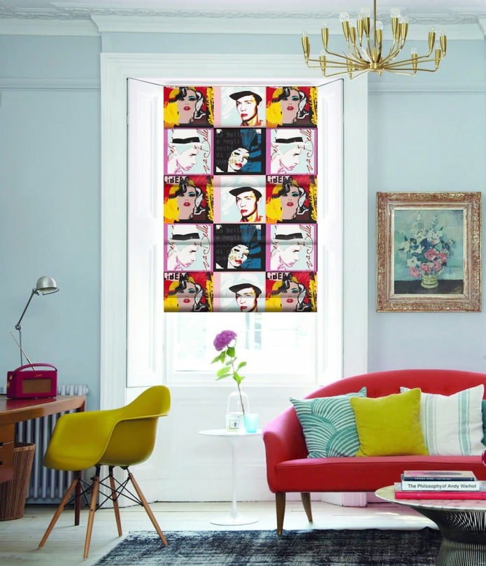 zasłony w stylu pop-art