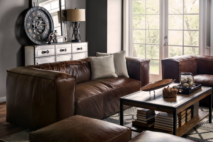 bezramowa skórzana sofa