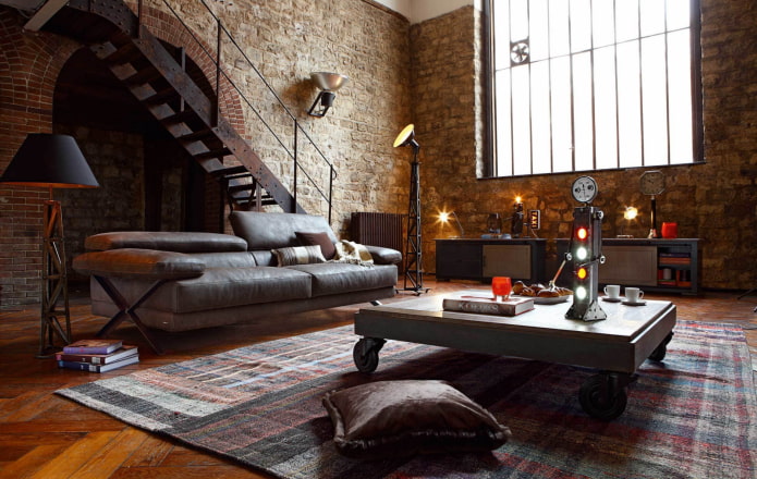 dwupiętrowy apartament w stylu steampunk
