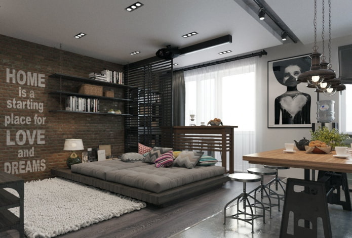 projekt studia w stylu industrialnym