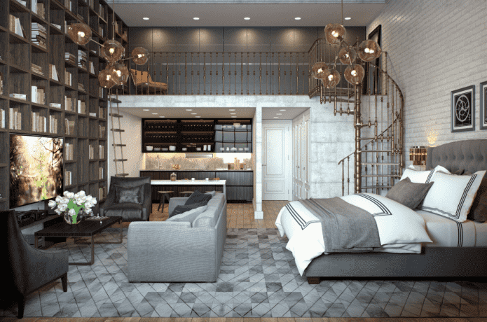 meble w studiu w stylu industrialnym