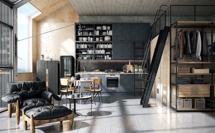 dekoracja studia w stylu industrialnym