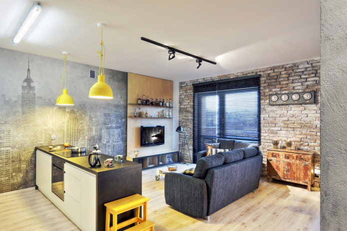 oświetlenie w studio w stylu industrialnym