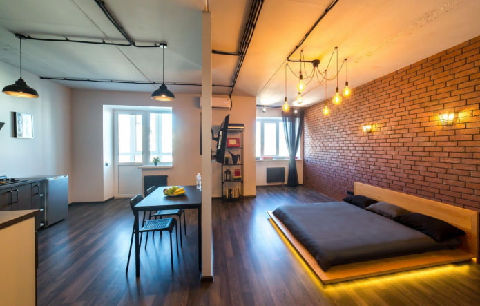 oświetlenie w studiu w stylu industrialnym