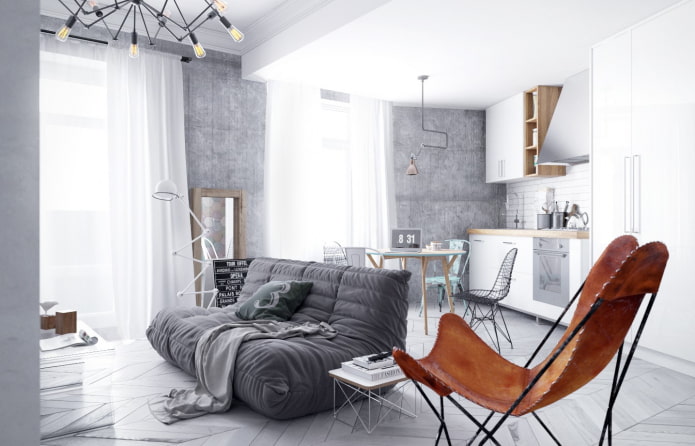 wnętrze studia w stylu industrialnym
