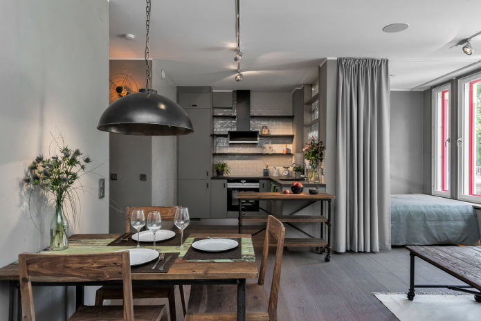 meble w studiu w stylu industrialnym