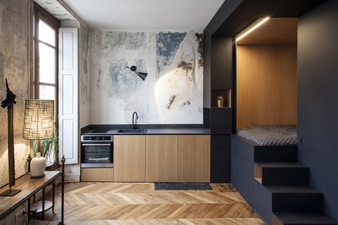 meble w studiu w stylu industrialnym