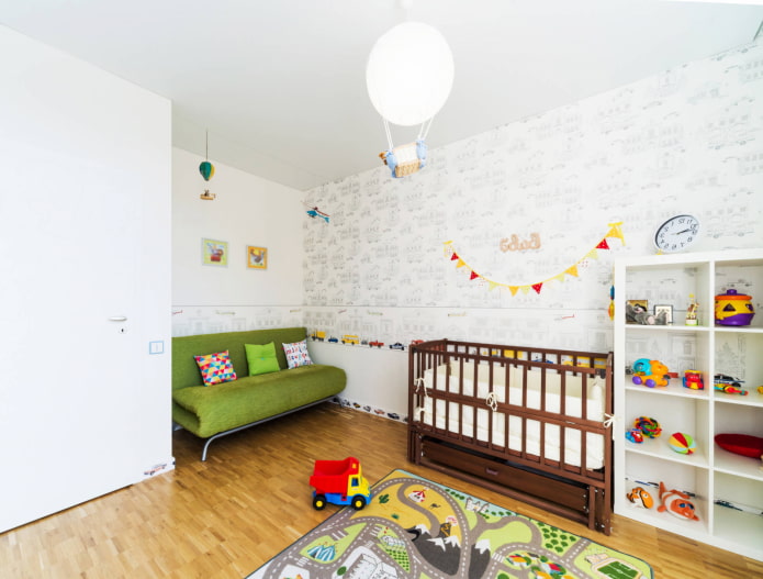 rozkładana sofa w pokoju dziecięcym
