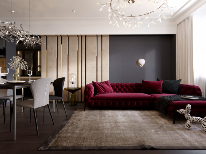 sofa w kolorze marsala