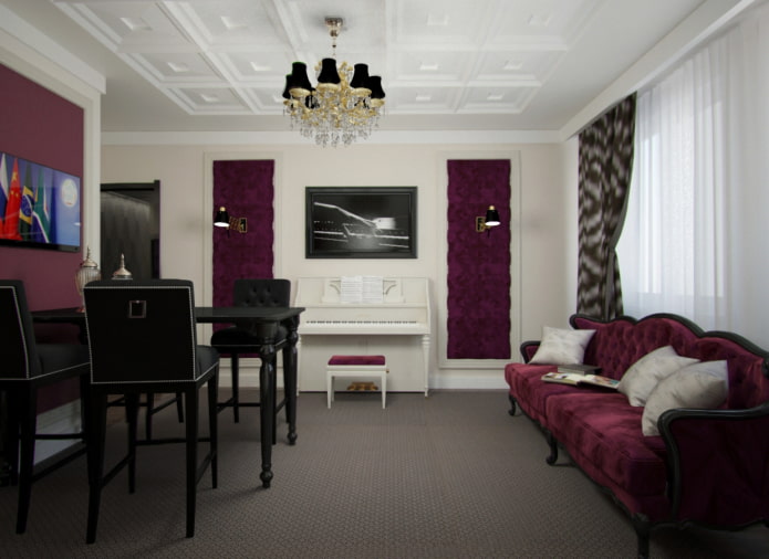 klasyczny salon marsala