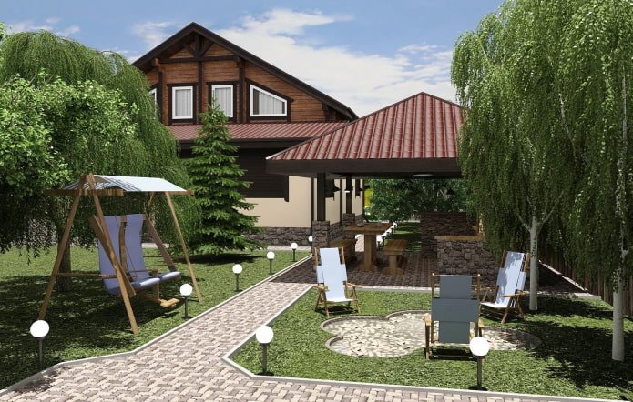 plan działki 8 akrów z huśtawką i altaną