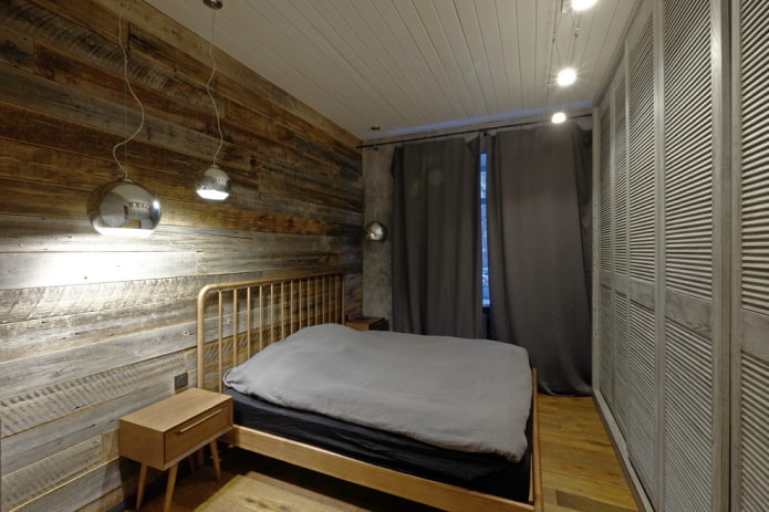 sypialnia w stylu loft