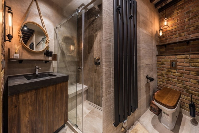 meble łazienkowe w stylu loft