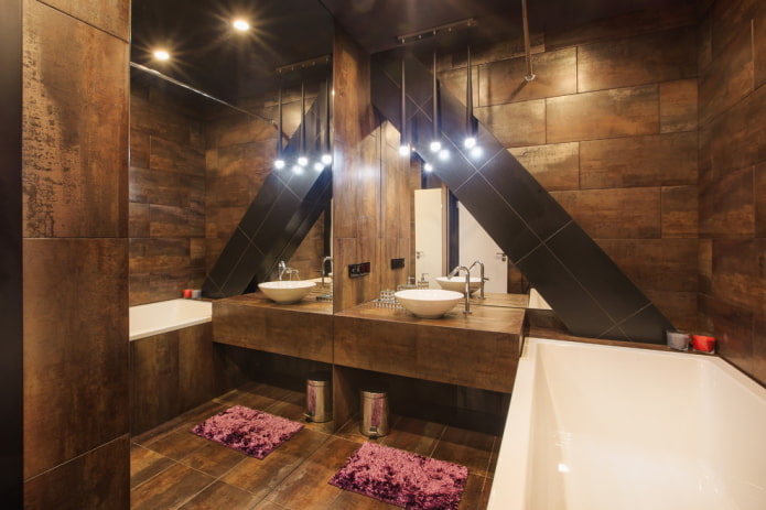kolorystyka łazienki w stylu loft