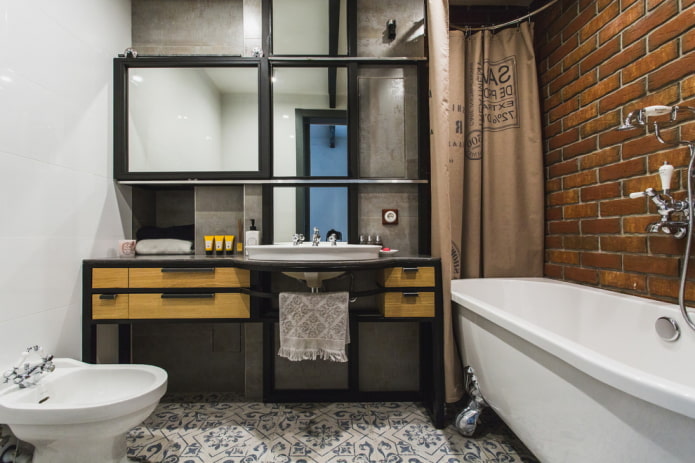 dekorowanie łazienki w stylu loft