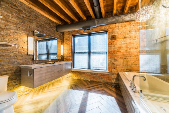 dekoracja łazienki w stylu loft