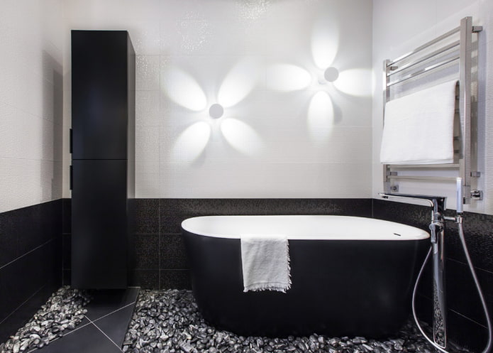 wystrój i oświetlenie w łazience w stylu minimalizmu