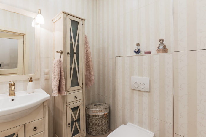 Projekt toalety w delikatnych tonacjach